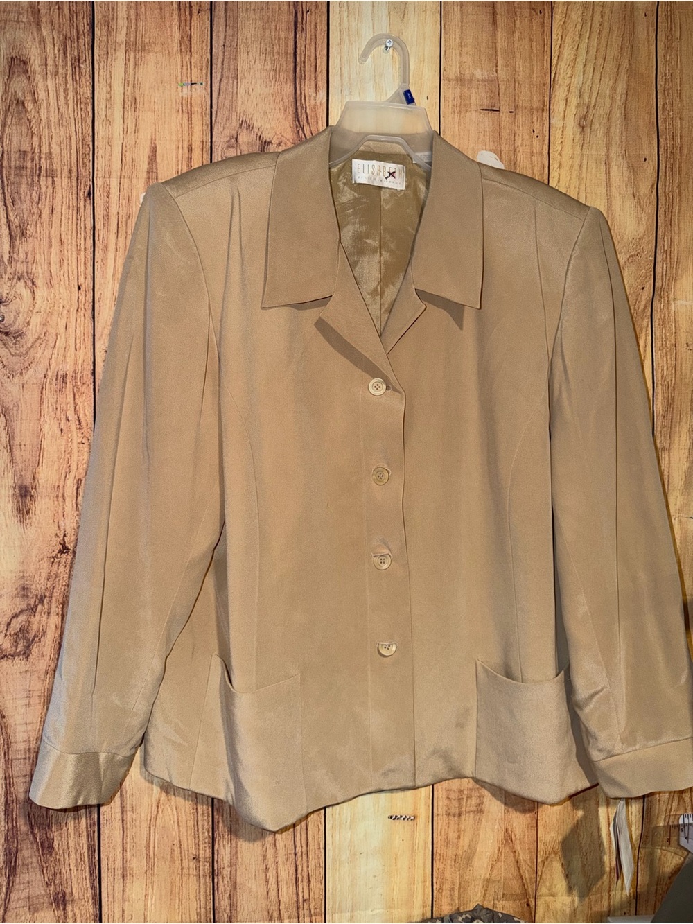 Elisabeth by Liz Claiborne Cream Tan Blazer Silk NWT Size 22